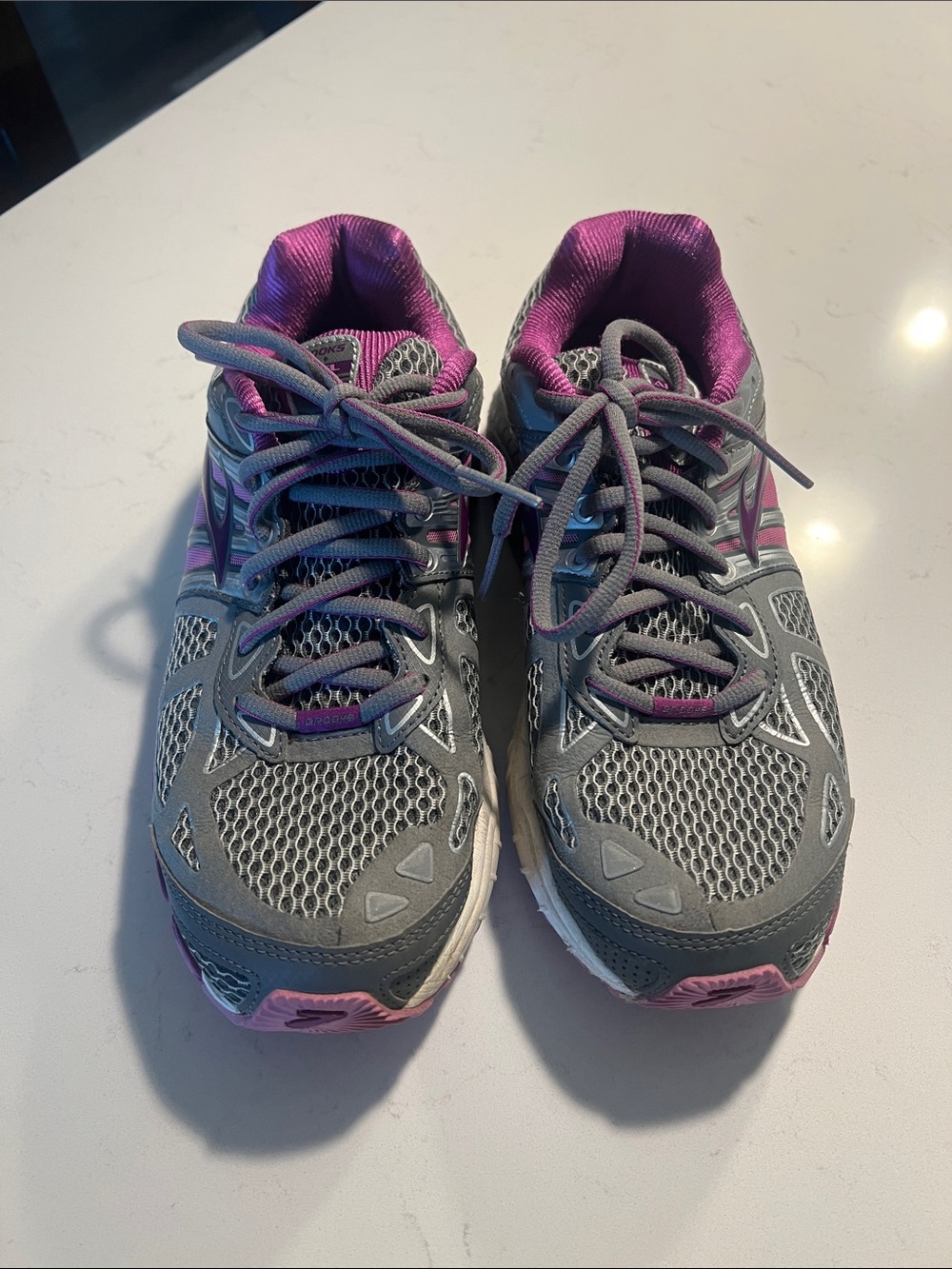 Brooks Women's Ariel 14 Gray and Purple Athletic Running Shoes